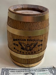 'vintage Style' Bicentennial Whiskey Barrel Bank W/ Combo Lock On Bottom