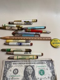 Antique Pencil Holders & Plastic Toothpick Holder