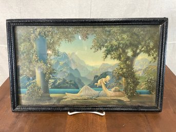 Vintage Framed Lithograph Print Titled 'Love's Paradise' By Artist Robert Atkinson Fox, Produced Around 1925
