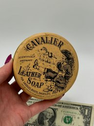 Vintage Cavalier Leather Soap Tin