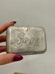 Vintage Hinged Aluminum Travel Soap Dish/box