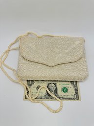 'Vintage' La Regale White Beaded Hand Bag