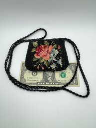 Vintage Embroidered Beaded Coin Purse
