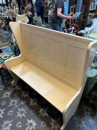 Cream Colored Wood Church Pew