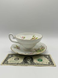 Crownford Flower Teacup And Saucer China Set - Made In England