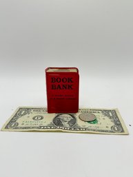 Vintage 'book Bank' Metal Coin Bank - 'a Penny Saved Is A Penny Earned'