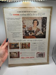 1950 Vintage Singer Sewing Machine Ad Page