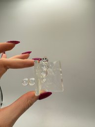 Art Glass Crystal Miniature Book Worm Figurine