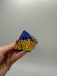 Vintage Aurora Borealis Austrian Fine Crystal Pyramid Paperweight