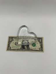 Clear Glass Heart Paperweight