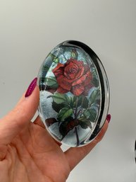 Rose Design Glass Paperweight