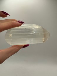 Clear Glass Faceted Paperweight