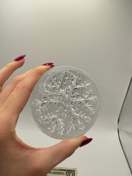Vintage Glass Snowflake Paperweight