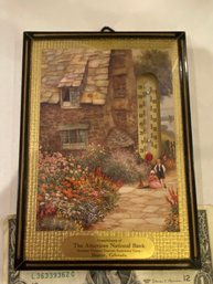 Vintage Advertising Thermometer - American National Bank - Denver - Children In Front Of Cottage