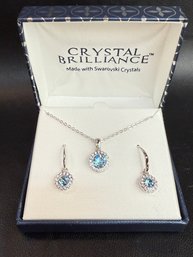 Crystal Brilliance Swarovski Crystal Earrings And Necklace. Never Worn.