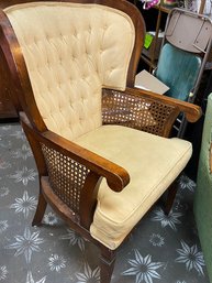 Butter Colored Upholstered High Back Chair - Super Comfy