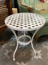 White Iron Side Table