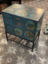 Handpainted Box/side Table! Great For Storage