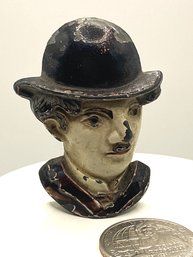 Antique Cast Iron Pencil Sharpener - Charlie Chaplin Rare