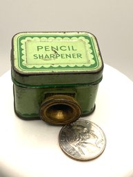Antique Cast Iron Pencil Sharpener- Box With Lid - So Cute