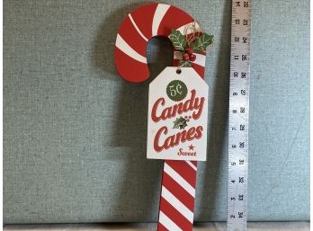 Cute Wooden Candy Cane Wall Hanging Decoration