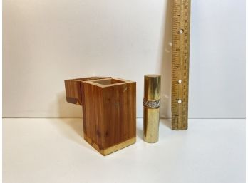 Vintage 'Gold' Perfume Bottle With Wooden Box