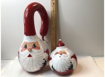 Hand Painted Santa Gourd
