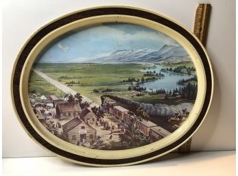 Metal Across The Continent Serving Tray