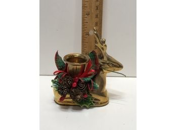Brass Reindeer Candle Holder