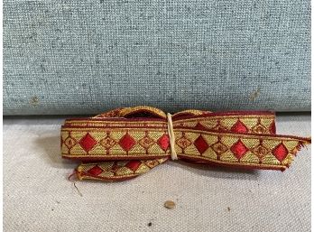 Vintage Red/'gold' Metallic Ribbon