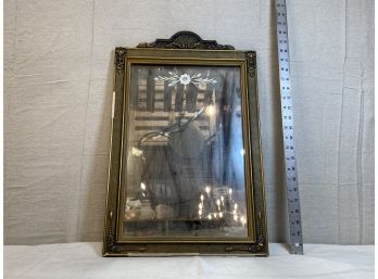 Vintage Mirror With Floral Engraving