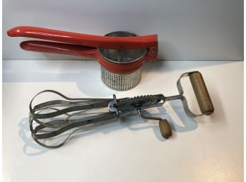 Antique Ricer & Hand Mixer