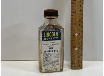 Lincoln Quality Tan Leather Dye Bottle