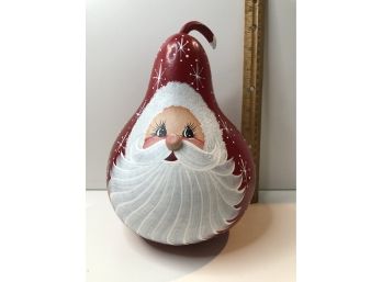 Hand Painted Santa Gourd
