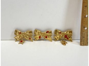 Christmas Bow Pins Set Of 3
