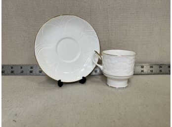 Staffordshire Fine Bone China Teacup & Saucer Glendale