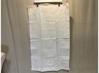 Vintage Whie King Sized Pillow Case With Embroidery