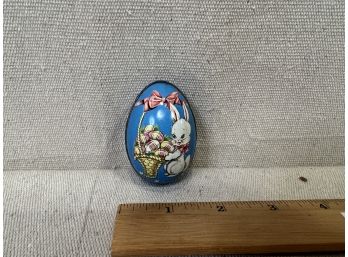 Vintage Metal Egg Candy Bunny Egg