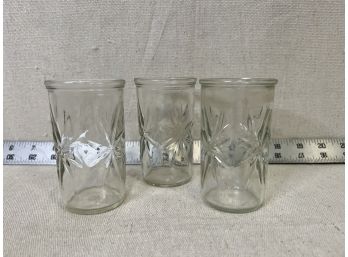 3 Vintage Ball Brand Jelly Jar/juice Glasses
