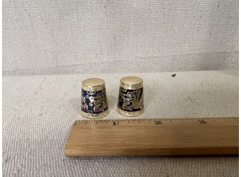Metal Thimbles With Chinese Dragon Imagery