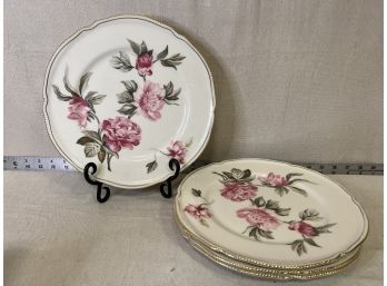 Set Of 4: 10.5in Castleton Peony China Plates