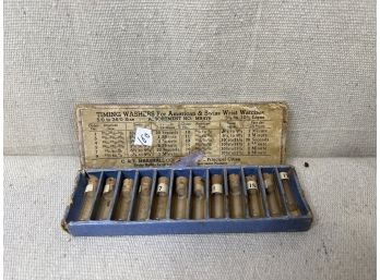 Vintage Timing Washers Set Watch Parts In Original Box