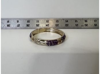 Purple/white/'Gold' Bangle Bracelet