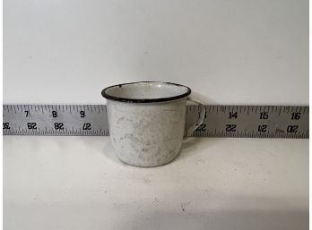Vintage Tiny White Enamel Mug