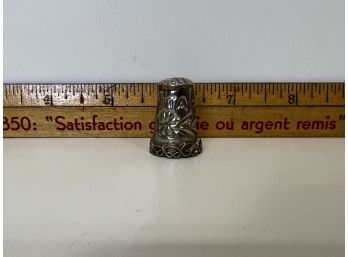 Vintage Thimble Engraved 'anita' Floral Design