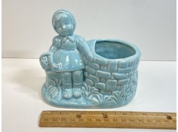 Sweet Blue Vintage Planter Or Vase