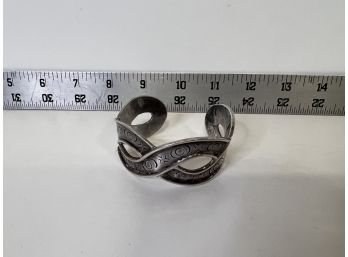 Silver Colored Twist Pattern Cuff Bracelet