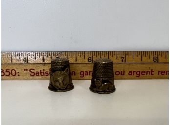 Vintage 'brass' Cat Thimbles