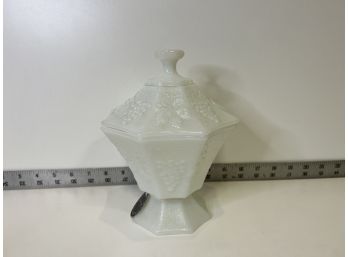 Vintage Milk Glass Closed Dish