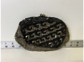 Vintage Sequined Brown/black Clutch